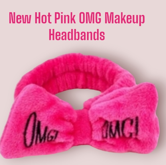 Soft & Fluffy "OMG" Hair Headband With Bow - Hot Pink - Picture 1 of 6
